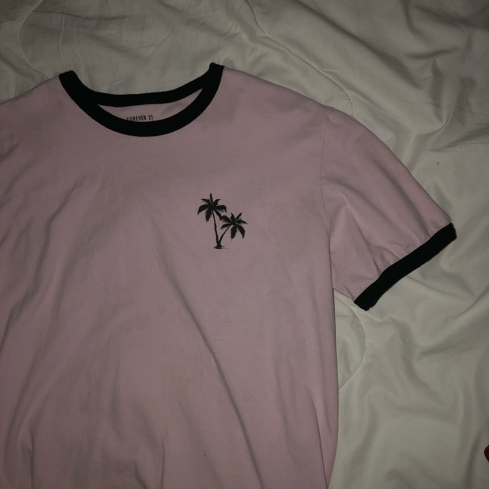 forever 21 palm tree pink shirt 🎟